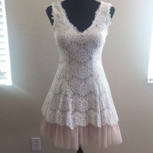 Lace layered Blush Dress